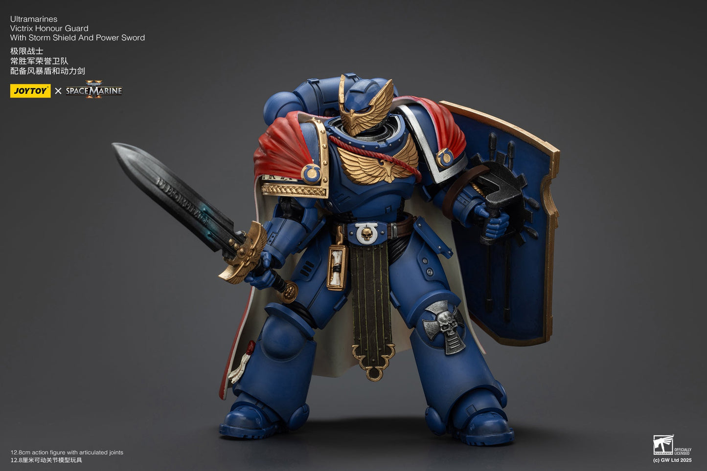 (Stock Reservation) Ultramarines Victrix Honour Guard with Storm Shield And Power Sword - Warhammer SPACE MARINE II 1/18 Action Figure By JOYTOY