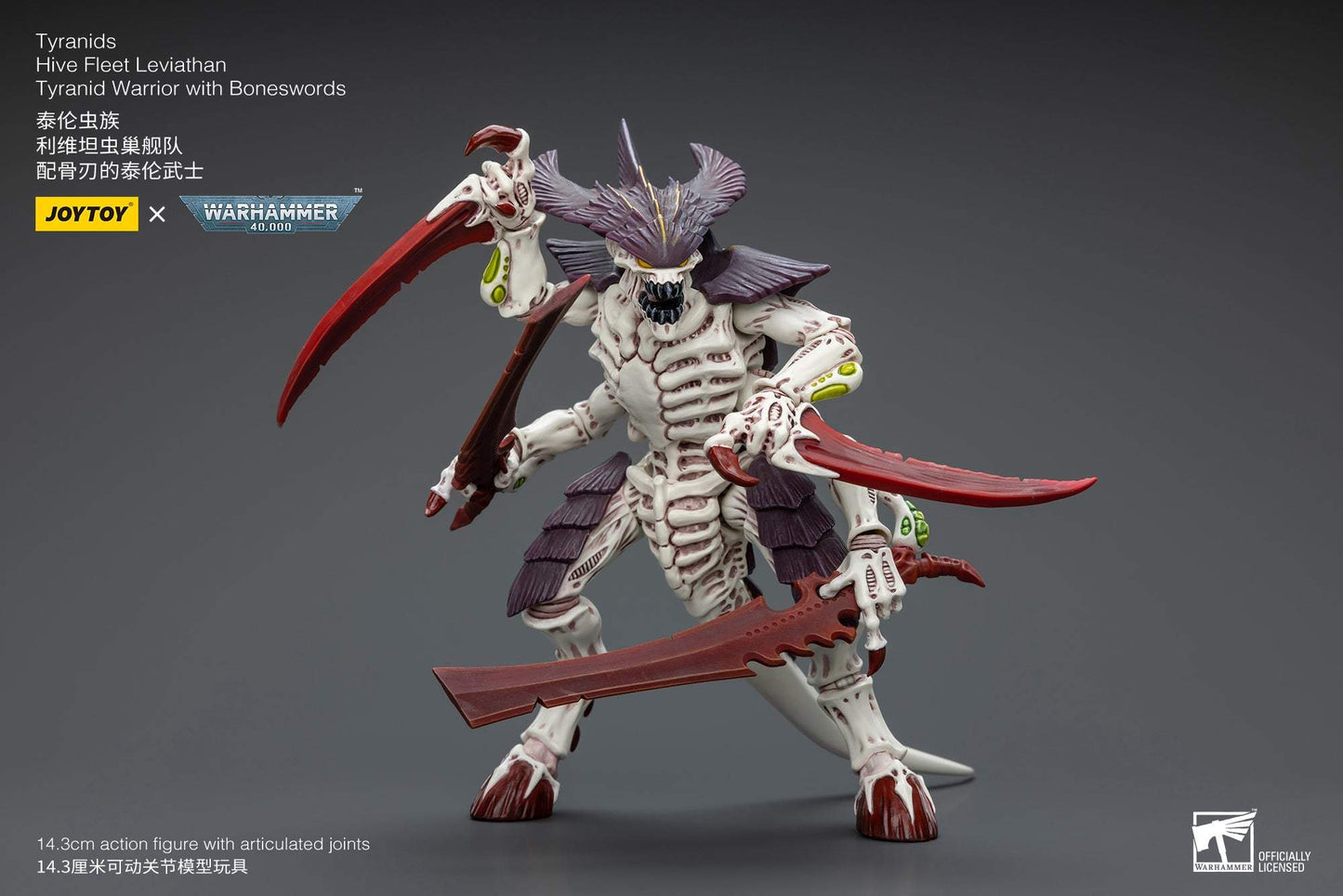 (RE-RUN) Tyranids Hive Fleet Leviathan Tyranid Warrior with Boneswords - Warhammer 40K Action Figure By JOYTOY