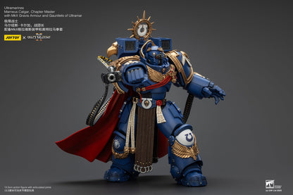 (Stock Reservation) Ultramarines Marneus Calgar, Chapter Master with MKX Gravis Armour and Gauntlets of Ultramar- Warhammer SPACE MARINE II  1/18 Action Figure By JOYTOY