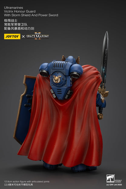 (Stock Reservation) Ultramarines Victrix Honour Guard with Storm Shield And Power Sword - Warhammer SPACE MARINE II  1/18 Action Figure By JOYTOY