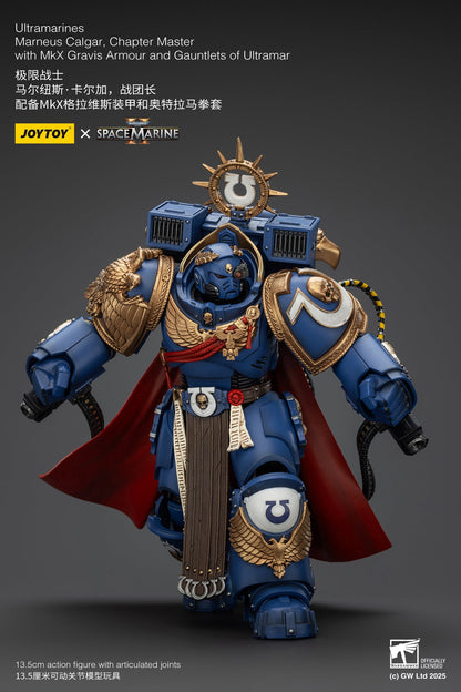(Stock Reservation) Ultramarines Marneus Calgar, Chapter Master with MKX Gravis Armour and Gauntlets of Ultramar- Warhammer SPACE MARINE II  1/18 Action Figure By JOYTOY