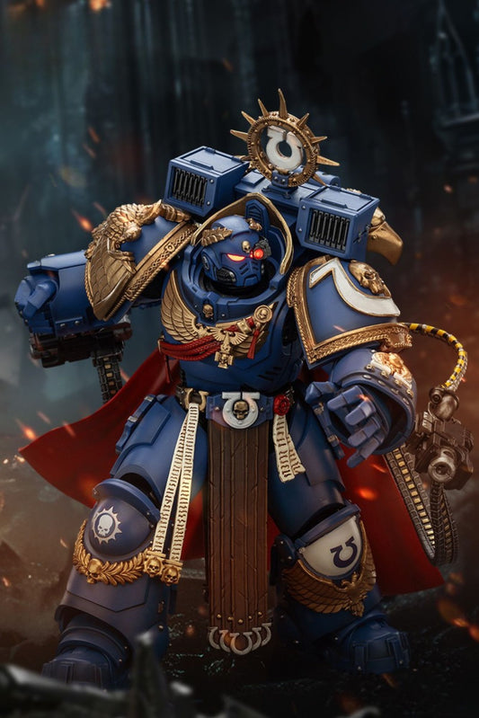 (Stock Reservation) Ultramarines Marneus Calgar, Chapter Master with MKX Gravis Armour and Gauntlets of Ultramar- Warhammer SPACE MARINE II  1/18 Action Figure By JOYTOY