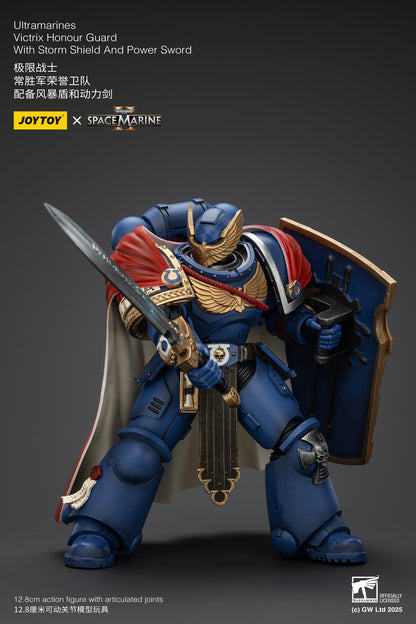 (Stock Reservation) Ultramarines Victrix Honour Guard with Storm Shield And Power Sword - Warhammer SPACE MARINE II  1/18 Action Figure By JOYTOY