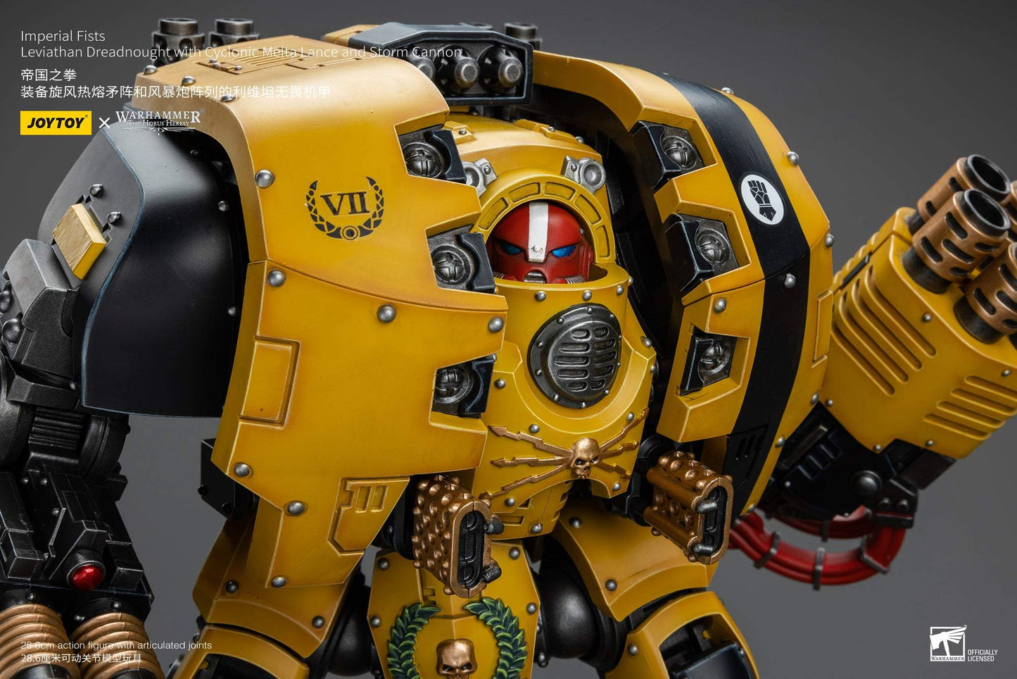 Imperial Fists Leviathan Dreadnought with Cyclonic Melta Lance and Storm Cannon - Warhammer The Horus Heresy Action Figure By JOYTOY