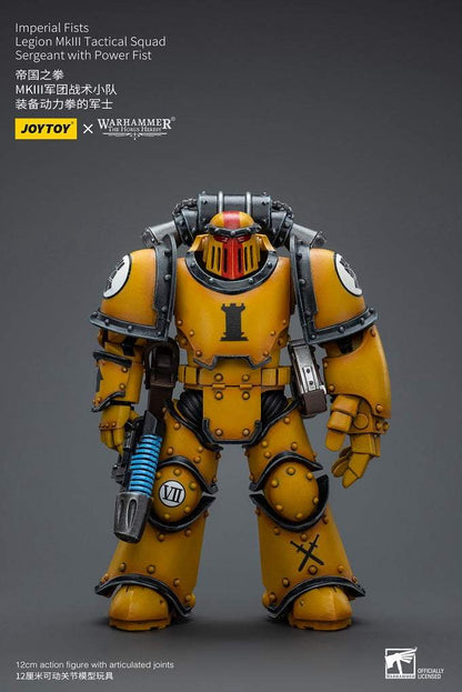 Imperial Fists Legion MkIII Tactical Squad Sergeant with Power Fist - Warhammer The Horus Heresy Action Figure By JOYTOY