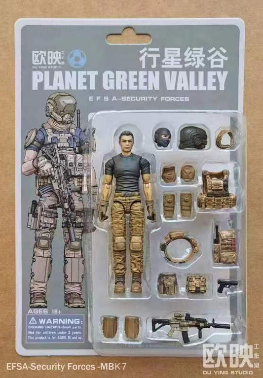 EFSA - Security Forces Blue Wing Group - MBK7 - 1/18 Action Figure By Planet Green Valley