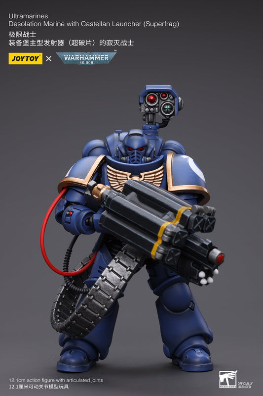 Ultramarines Desolation Marine with Castellan Launcher (Superfrag) - Warhammer 40K Action Figure By JOYTOY