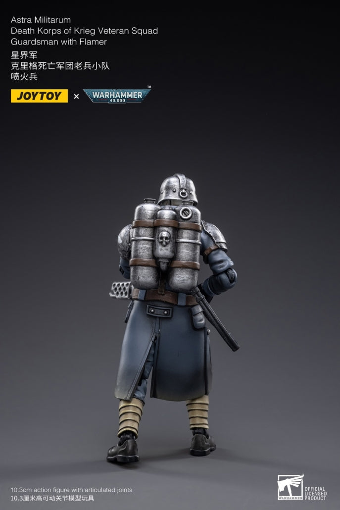 Death Korps of Krieg Veteran Squad Guardsman with Flamer - Warhammer 40K Action Figure By JOYTOY