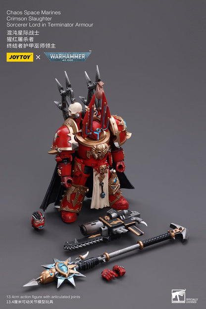 Chaos Space Marines Crimson Slaughter Sorcerer Lord in Terminator Armour - Warhammer 40K Action Figure By JOYTOY