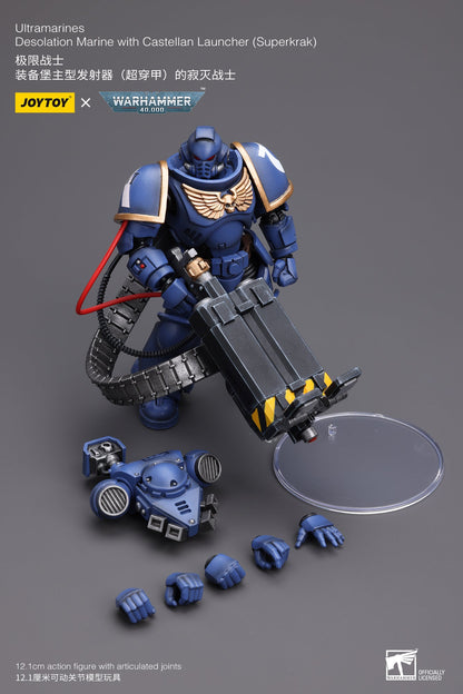 Ultramarines Desolation Marine with Castellan Launcher (Superkrak) - Warhammer 40K Action Figure By JOYTOY