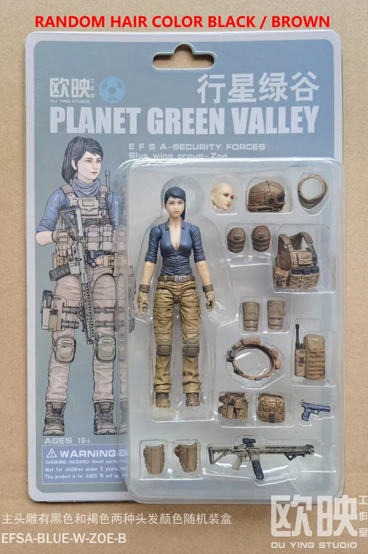 EFSA - Security Forces Blue Wing Group - Zoe-B 1/18 Action Figure By Planet Green Valley